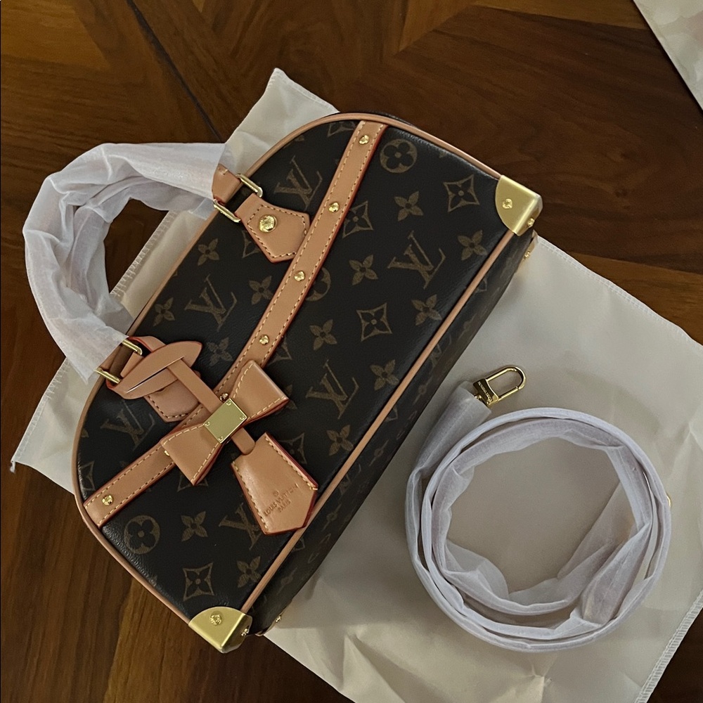 Source Unknown Brown Monogram Crossbody Satchel w… - image 5